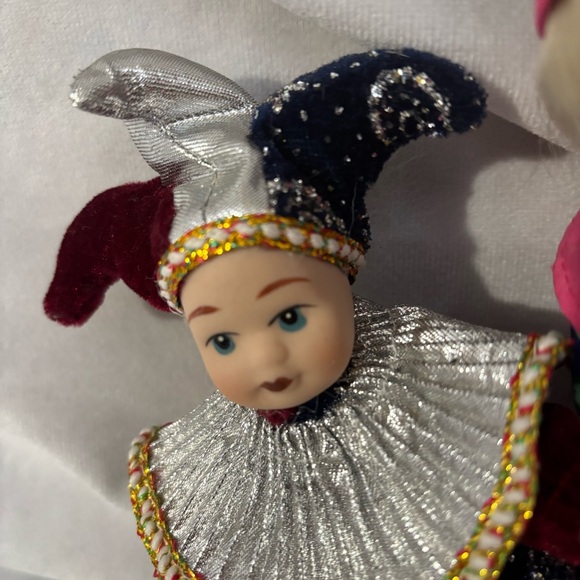 Vintage Circus Clown Jester Dolls Set Toy Collector Posable Body - Picture 7 of 11